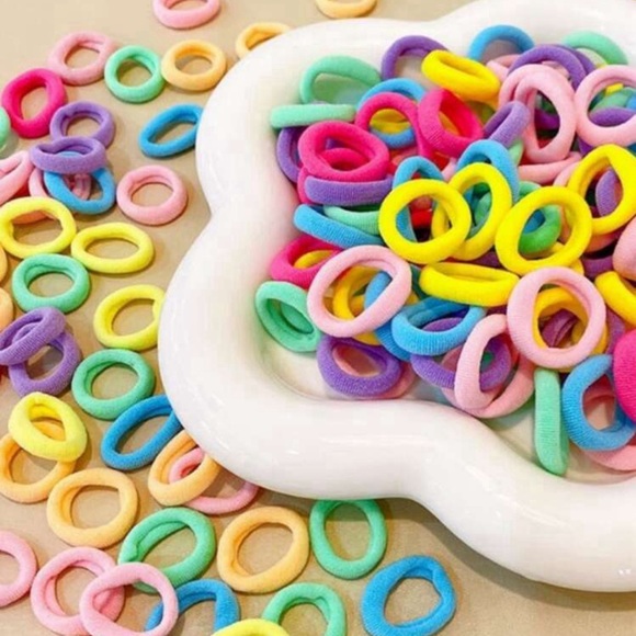 40pcs Elastic Solid Color Candy Color Cute Towel Hair Ties for daily outing wear - Picture 2 of 4